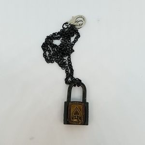 GASOLINE GLAMOUR Jewelry - Black Gold spade lock necklace new GASOLINE GLAMOUR Jewelry - Black Gold spade lock necklace new
